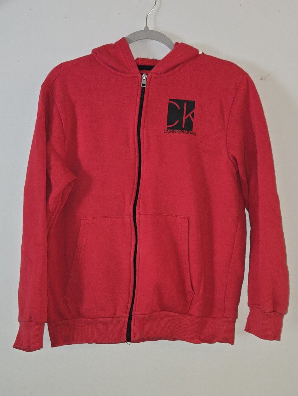 Calvin Klein Kids Red Zip Hoodie Jacket